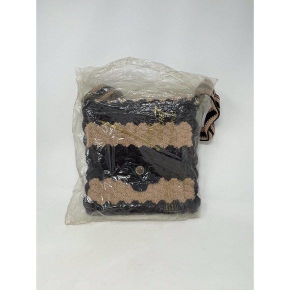 Vintage NEW Boho Acrylic Crochet Woven Hand Bag Purse Hippie Pockets Grannycore - Picture 11 of 15